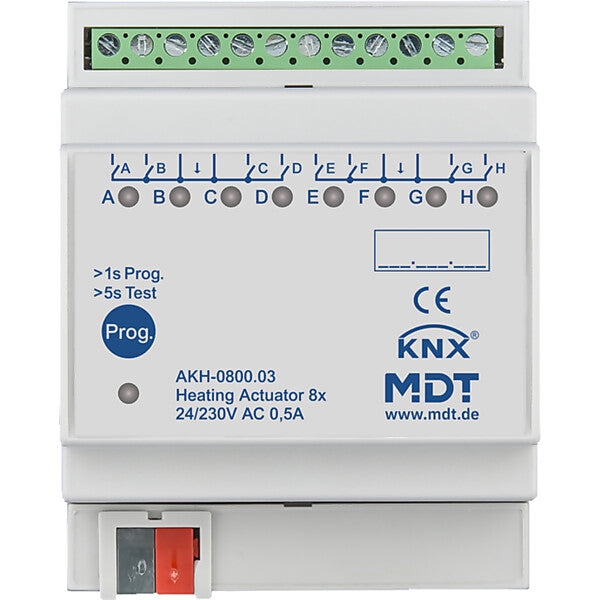 MDT technologies Heizungsaktor 8-fach 4TE REG, 24-230VAC AKH-0800.03